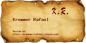 Kremmer Rafael névjegykártya